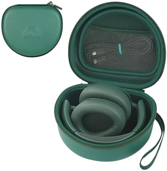 Main image of Hard Headphone Case for JLab JBuds Lux ANC/Raycon The Everyday, Green | Foldable Over-Ear Headphones Travel Carrying Case,Mesh Pocket,Hard Eva Shell