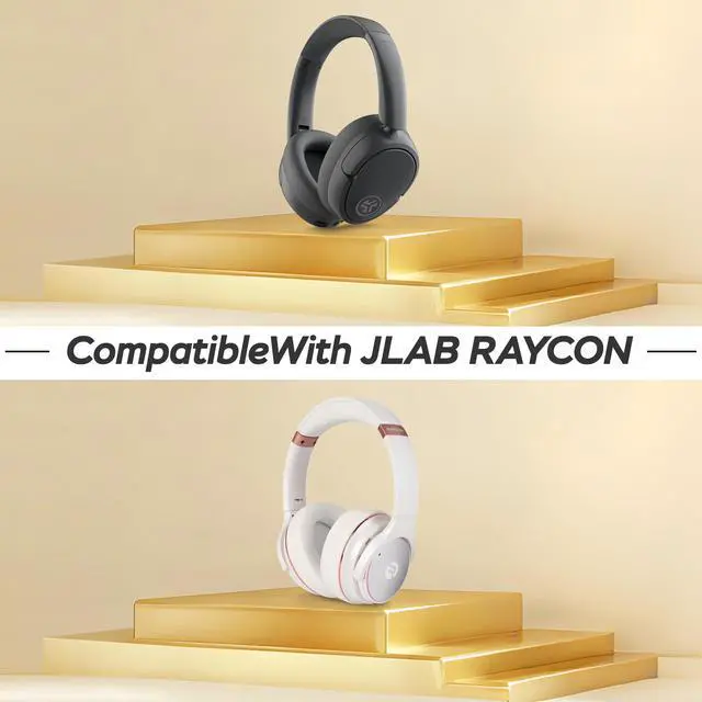 Alt view image 2 of 7 - Hard Headphone Case for JLab JBuds Lux ANC/Raycon The Everyday, Green | Foldable Over-Ear Headphones Travel Carrying Case,Mesh Pocket,Hard Eva Shell