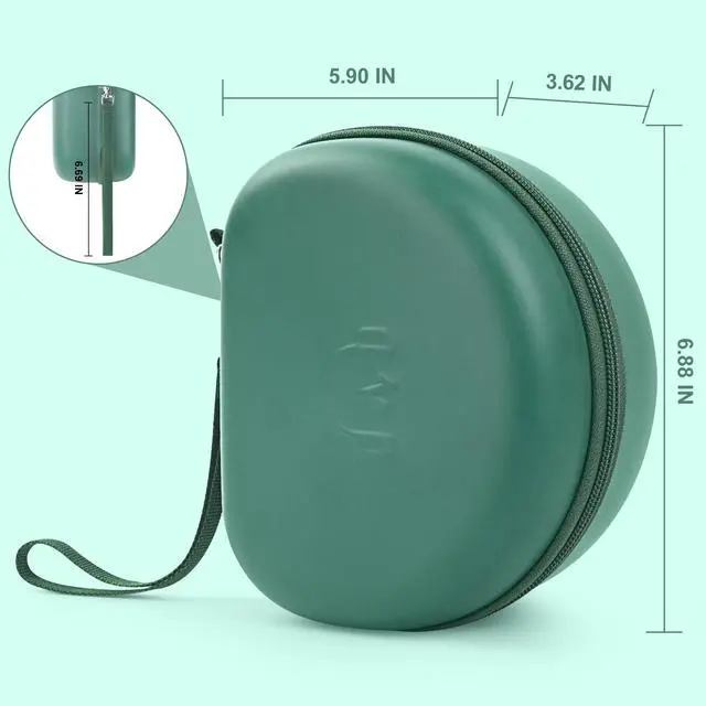 Alt view image 3 of 7 - Hard Headphone Case for JLab JBuds Lux ANC/Raycon The Everyday, Green | Foldable Over-Ear Headphones Travel Carrying Case,Mesh Pocket,Hard Eva Shell