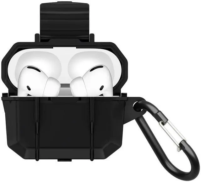 Main image of Marine Series - AirPods Pro 3 Case w/Detachable Carabiner - Black | Compatible with Wireless Charging - IP68 Waterproof Heavy Duty Armor Case for AirPods Pro 3 with MIL-Grade Drop Protection