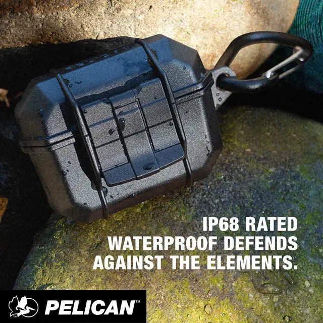 Alt view image 2 of 5 - Marine Series - AirPods Pro 3 Case w/Detachable Carabiner - Black | Compatible with Wireless Charging - IP68 Waterproof Heavy Duty Armor Case for AirPods Pro 3 with MIL-Grade Drop Protection