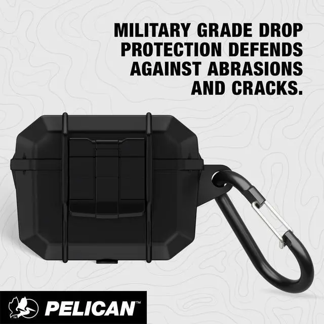 Alt view image 3 of 5 - Marine Series - AirPods Pro 3 Case w/Detachable Carabiner - Black | Compatible with Wireless Charging - IP68 Waterproof Heavy Duty Armor Case for AirPods Pro 3 with MIL-Grade Drop Protection