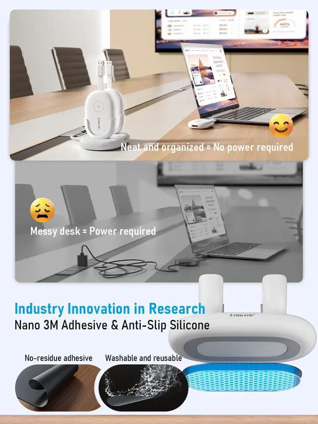 Alt view image 2 of 7 - G500 8-in-1 Wireless HDMI Conference System with 1 x USB-C Adapter | Complete set with TX, RX and charging dock. 1080P 60Hz, 165ft range and 50ms low latency for office meetings