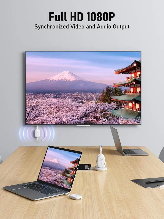 Alt view image 5 of 7 - G500 8-in-1 Wireless HDMI Conference System with 1 x USB-C Adapter | Complete set with TX, RX and charging dock. 1080P 60Hz, 165ft range and 50ms low latency for office meetings