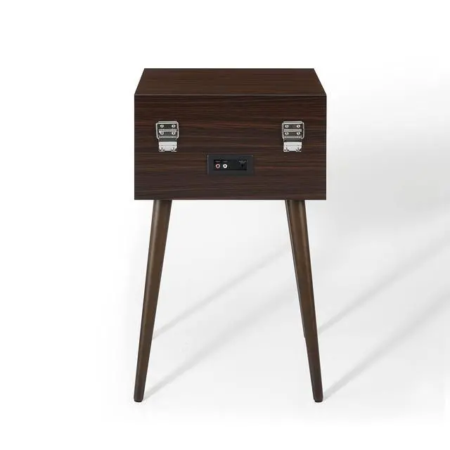 Alt view image 5 of 7 - CR6236A-WA Jasper Record Player, Walnut | 3-Speed Turntable, Bluetooth In / Out, Built-in Full-Range Stereo Speakers, Aux Input
