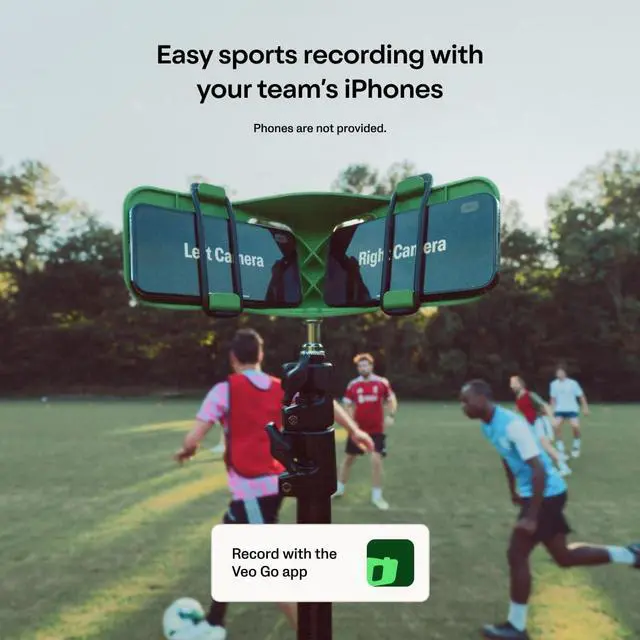Alt view image 2 of 6 - Go Kit - AI Sports Recording Rig with Tripod | iOS 17+ Required | Phone rig for 2 iOS 17+ devices | AI follow-cam | Smart highlights | 1 month subscription included