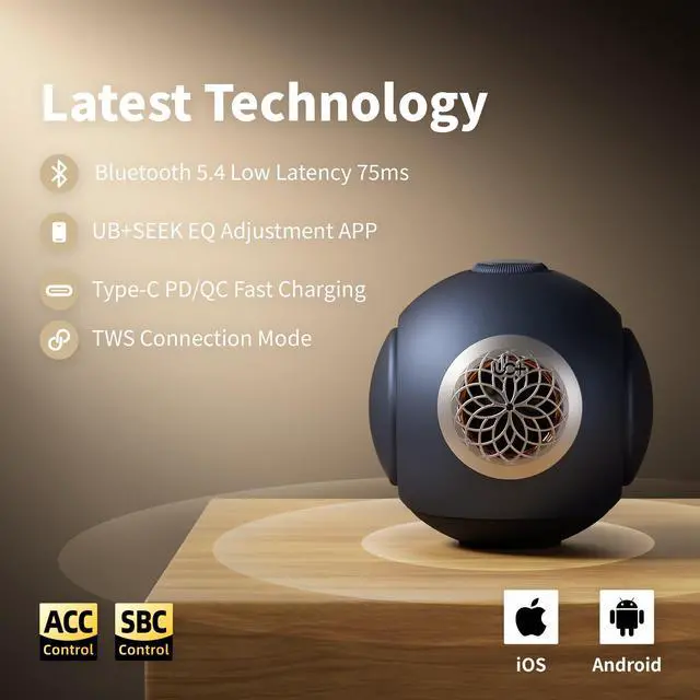 Alt view image 6 of 7 - dBMiNi Waterproof Portable Bluetooth Speaker, 40W Peak Dual Subwoofers Deep Bass Wireless Speaker for Outdoor/Garage/Home/Office, IPX5 Rugged Travel Speaker (Graphite Grey)