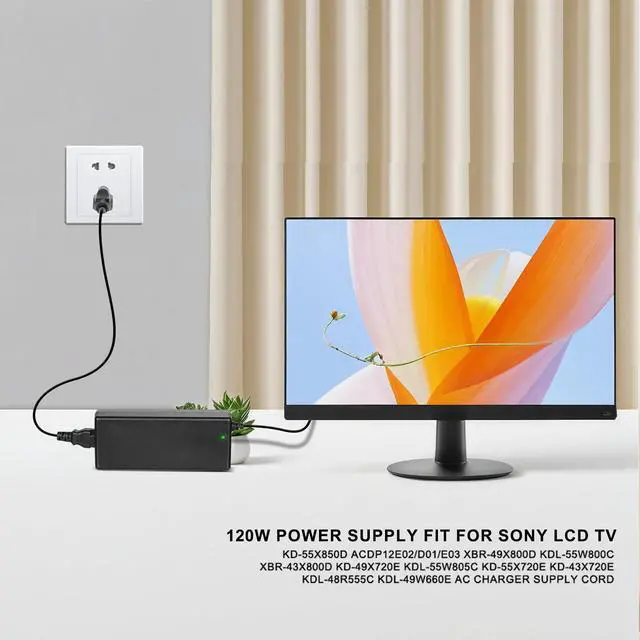 Alt view image 2 of 7 - 19.5V Power Supply Compatible with Sony Models KDL-55W805C, KD-55X720E, KDL-55W800C, XBR-43X800E, XBR-43X800D, XBR-49X800E, XBR-49X800D, XBR-55X850D, and KD-43X720E TV Power Supplies