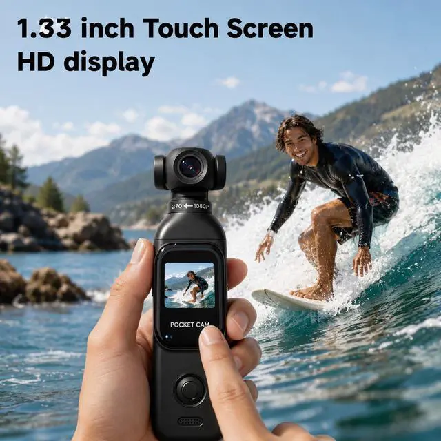 Alt view image 5 of 7 - 1080P Vlogging Camera with Rotating Lens, WiFi App & 32GB Card | Charging Case, One-Button Recording for Travel and Daily Life