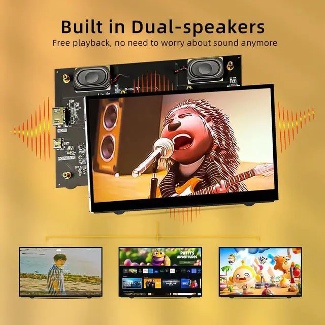 Alt view image 2 of 7 - 7'' Raspberry Pi Display,800x480 HDMI Mini Small Monitor with Dual-Speaker,LCD Screen for Raspberry Pi 4/3/2/Zero/B/B+ Win11/10/8/7 (Non-Touch)