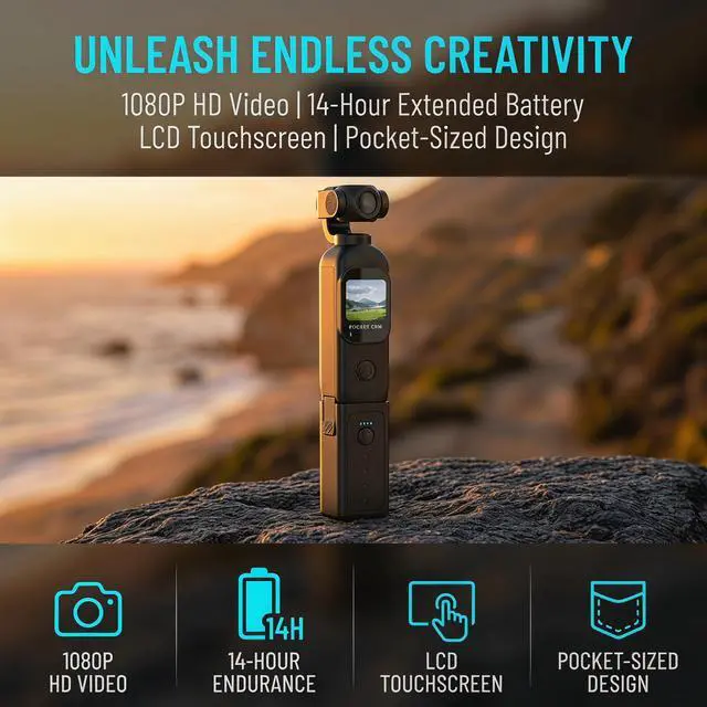 Alt view image 6 of 7 - 1080P Vlogging Camera with Rotating Lens, WiFi App & 32GB Card | Charging Case, One-Button Recording for Travel and Daily Life