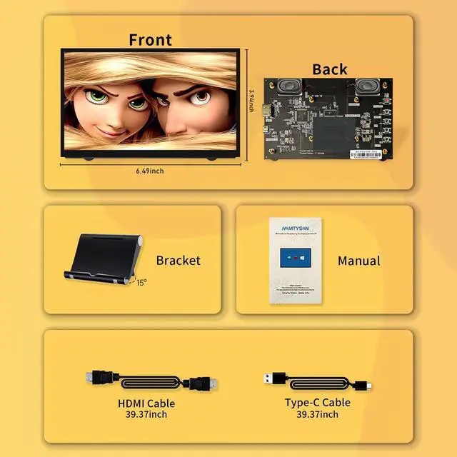 Alt view image 7 of 7 - 7'' Raspberry Pi Display,800x480 HDMI Mini Small Monitor with Dual-Speaker,LCD Screen for Raspberry Pi 4/3/2/Zero/B/B+ Win11/10/8/7 (Non-Touch)