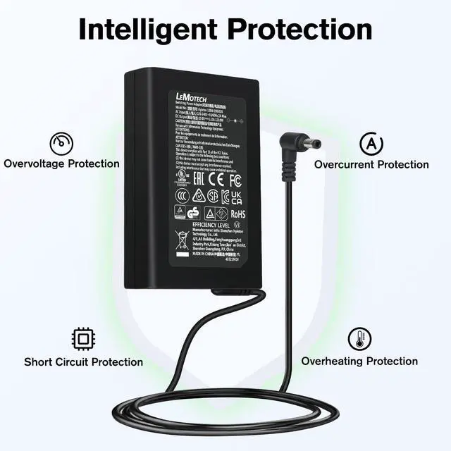 Alt view image 6 of 7 - 19V 120W UL Listed Charger for Mini PC GEEKOM Mini IT13 Replacement Charger for ACEMAGICIAN AD08 Desktop Computer Adapter Connector Type 5.5x2.5mm Power Supply Cord Charger