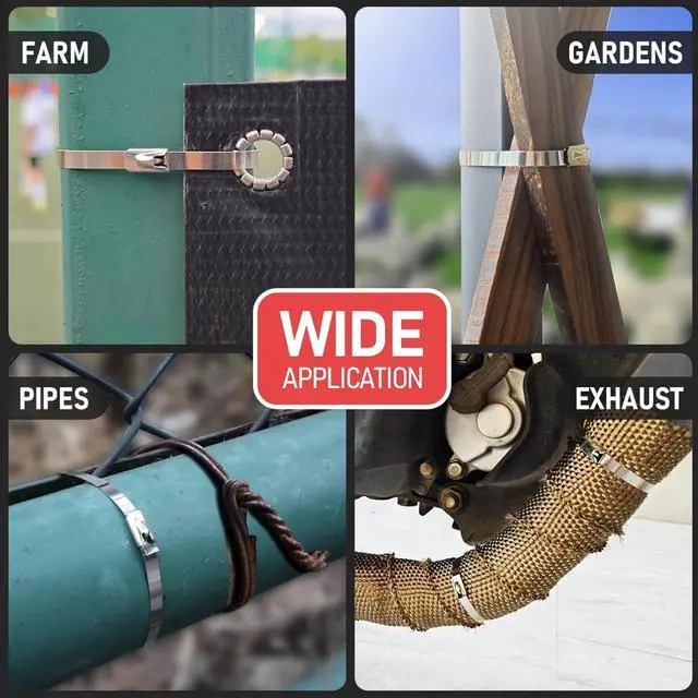 Alt view image 4 of 7 - StainlessSteel Cable Tie Gun Set with 200PCS Ties - Special Tool For Fastening And Cutting Metal Cable Ties- Ideal for Chain Link Fence, Dog Fence,Outdoor Fencing, Exhaust Pipe