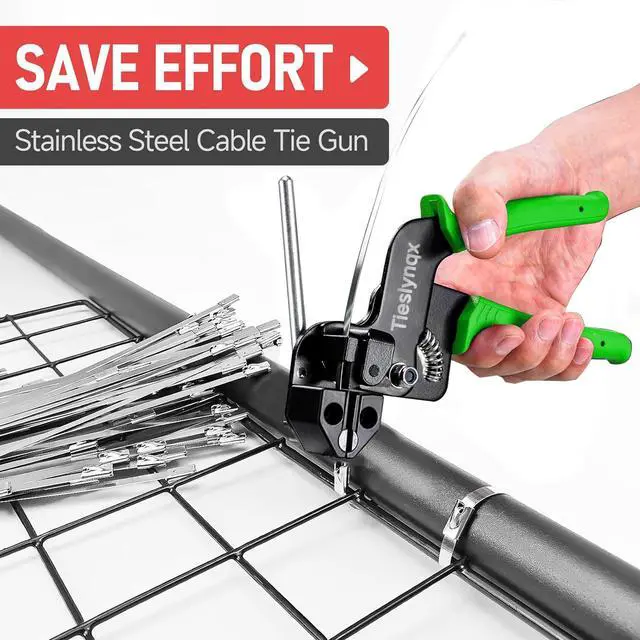Alt view image 3 of 7 - StainlessSteel Cable Tie Gun Set with 200PCS Ties - Special Tool For Fastening And Cutting Metal Cable Ties- Ideal for Chain Link Fence, Dog Fence,Outdoor Fencing, Exhaust Pipe