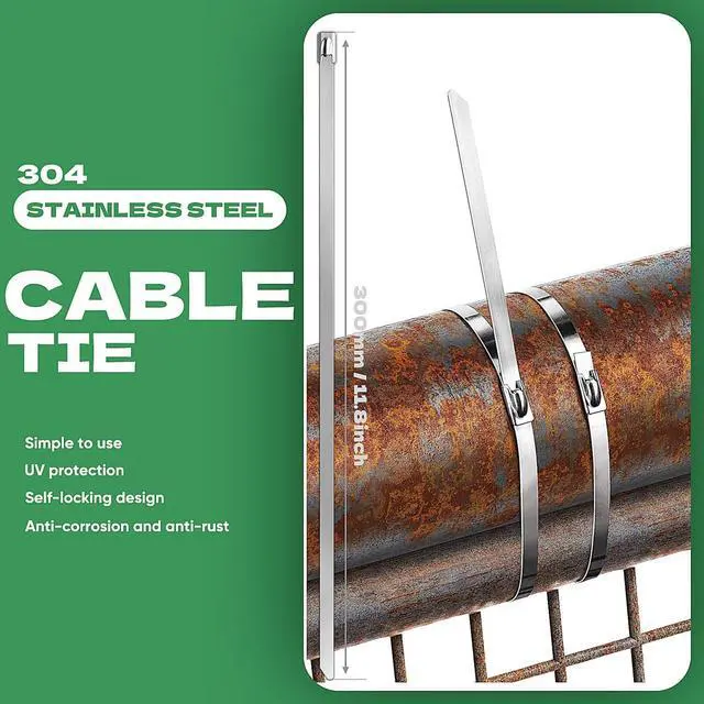 Alt view image 6 of 7 - StainlessSteel Cable Tie Gun Set with 200PCS Ties - Special Tool For Fastening And Cutting Metal Cable Ties- Ideal for Chain Link Fence, Dog Fence,Outdoor Fencing, Exhaust Pipe