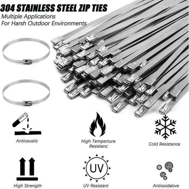 Alt view image 7 of 7 - StainlessSteel Cable Tie Gun Set with 200PCS Ties - Special Tool For Fastening And Cutting Metal Cable Ties- Ideal for Chain Link Fence, Dog Fence,Outdoor Fencing, Exhaust Pipe