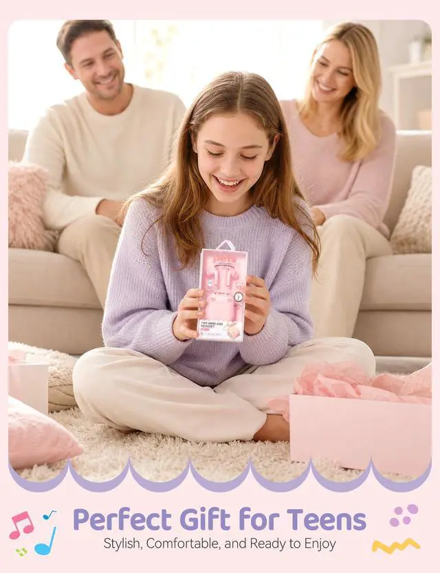Alt view image 5 of 7 - Cute Kids True Wireless Earbuds Girls Ear Buds for Kids for School Earphones with Case for iPhone Android Kawaii Headphones Kid Bluetooht Earbuds for Small Ear Canals Women