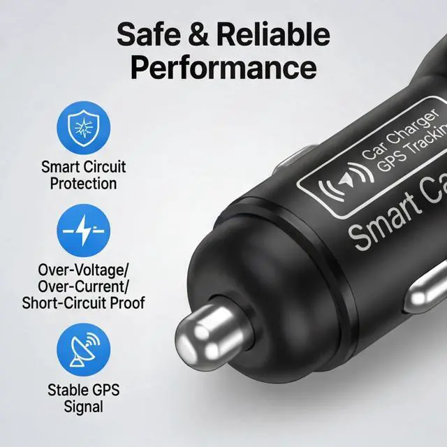 Alt view image 6 of 7 - Car GPS Tracker & Charger, GPS Tracker for Vehicles, GPS Locator for Anti-Theft & Real-Time Parking Location, No Monthly Fee, No SIM Card, Only with iOS, Perfect for Cars Trucks Family Fleets