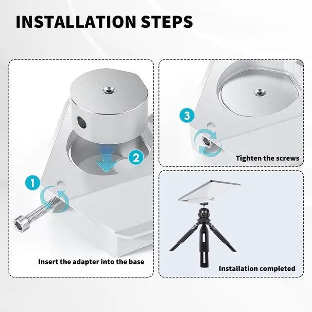 Alt view image 2 of 7 - Foldable Aluminum Tripod Stand for Starlink Mini, Portable Satellite Mount with 360° Swivel Ball Head, Adjustable Holder for Camping, RV, Travel & Outdoor Activities