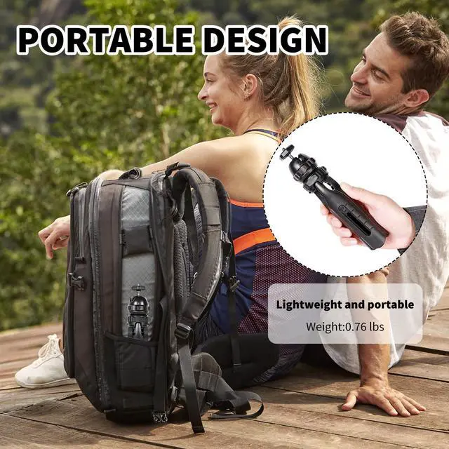 Alt view image 4 of 7 - Foldable Aluminum Tripod Stand for Starlink Mini, Portable Satellite Mount with 360° Swivel Ball Head, Adjustable Holder for Camping, RV, Travel & Outdoor Activities
