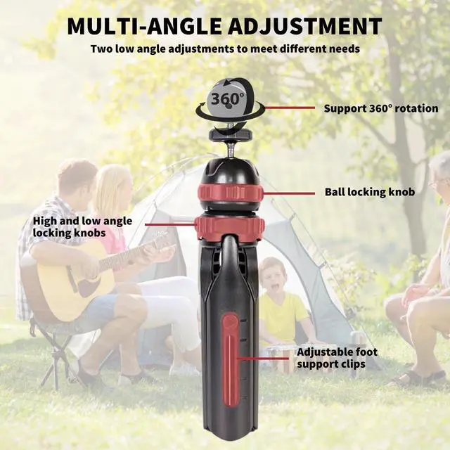 Alt view image 5 of 7 - Foldable Aluminum Tripod Stand for Starlink Mini, Portable Satellite Mount with 360° Swivel Ball Head, Adjustable Holder for Camping, RV, Travel & Outdoor Activities