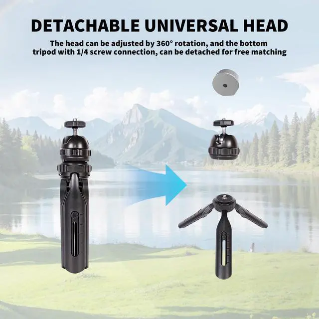 Alt view image 7 of 7 - Foldable Aluminum Tripod Stand for Starlink Mini, Portable Satellite Mount with 360° Swivel Ball Head, Adjustable Holder for Camping, RV, Travel & Outdoor Activities