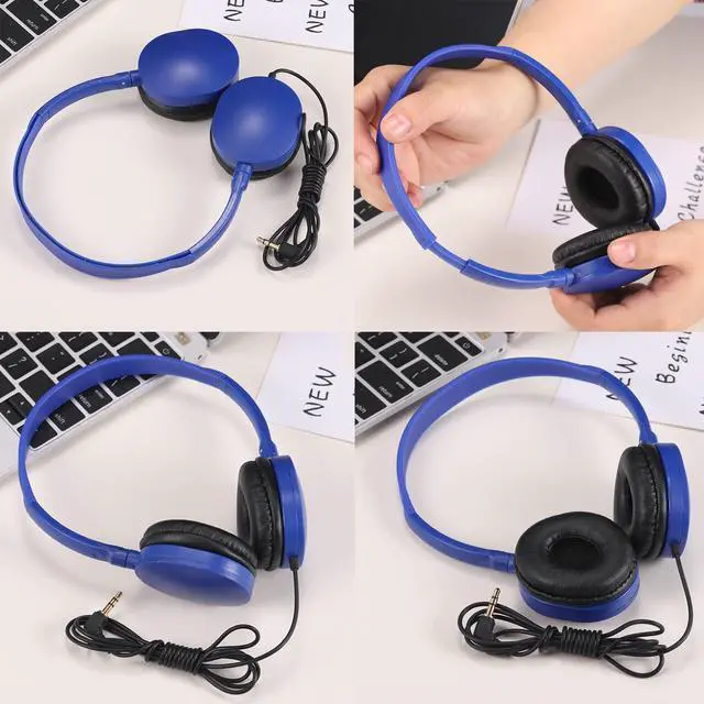 Alt view image 5 of 7 - 25 Pack Bulk Headphones for Kids Classroom School Students, Wholesale Wired Durable On-Ear Headphones for Children Teen Boys Girls Toddler Adult(Blue, 25 Pack)