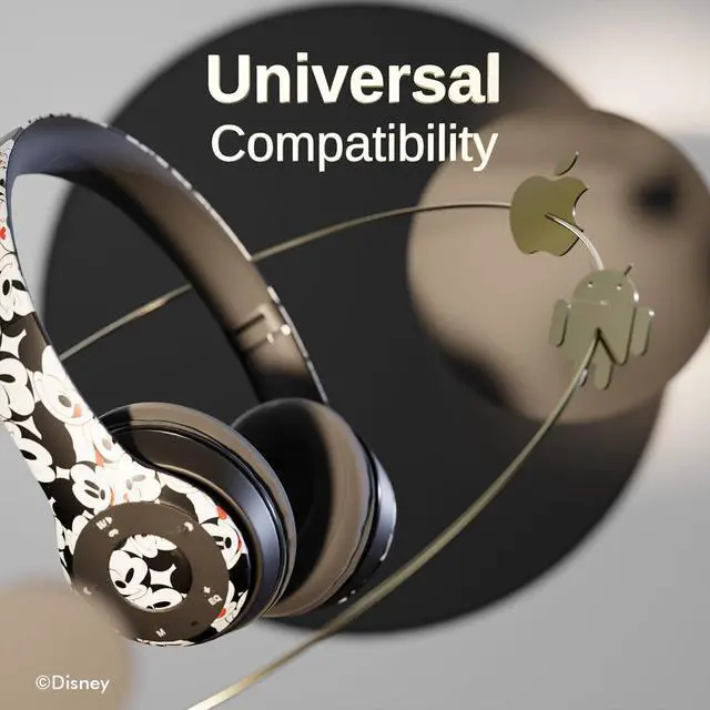 Alt view image 4 of 7 - Disney Mickey Mouse Bluetooth Headphones- Over The Ear Bluetooth Wireless Headset with Built in Mic and Up to 15 Hrs Playtime | Mickey Mouse Gifts for Women, Men and Fans of All Ages