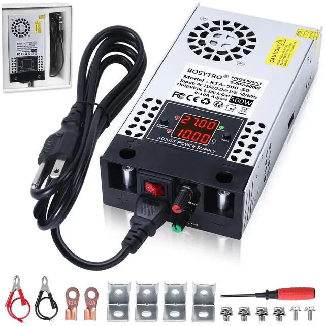 Main image of Upgraded Adjustable 0-50V 0-10A 500W Switching Power Supply, AC to DC Converter 5V 12V 24V 30V 48 50v DC Power Supply for Led Strip, Motor Pump, CCTV, 3D Printer, Lab Computer