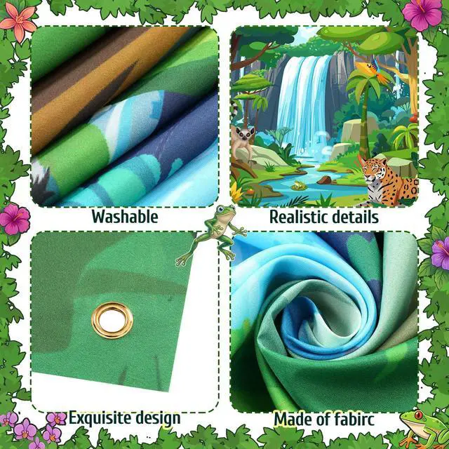 Alt view image 3 of 7 - 9 x 6 ft Rainforest Theme Backdrop Sets for Vbs Rainforest Decoration Bulk Vacation Bible School Background Extra Large Stone Pattern Paper Box for 2026 Vbs Sunday School Classroom Photo Props