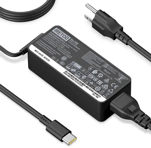Main image of Replacement Laptop Charger Compatible with Lenovo Thinkpad/Yoga/Chromebook - 65W 45W USB(Type C) Fast Power Adapter Cord