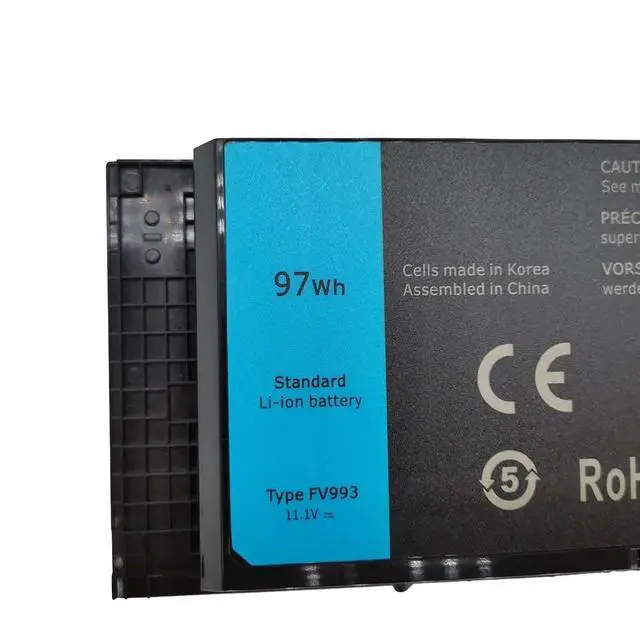 Alt view image 2 of 6 - FV993 11.1V 97WH Replacement Laptop Battery Compatible with Dell Precision M4600 M4700 M4800 M6600 M6700 M6800 FJJ4W 0TN1K5 K4RDX JHYP2 PG6RC R7PND