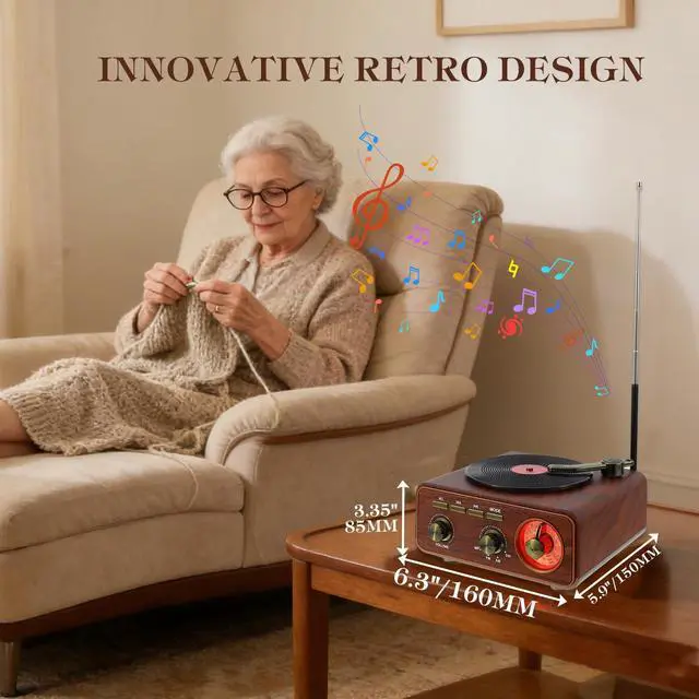 Alt view image 2 of 7 - Retro Bluetooth AM FM SW Radio, Portable Rechargeable Vintage Radio | Wireless Radio Speaker with USB, TF Card & AUX Input, Classic Wooden Design for Home Kitchen Office Gifts for Seniors