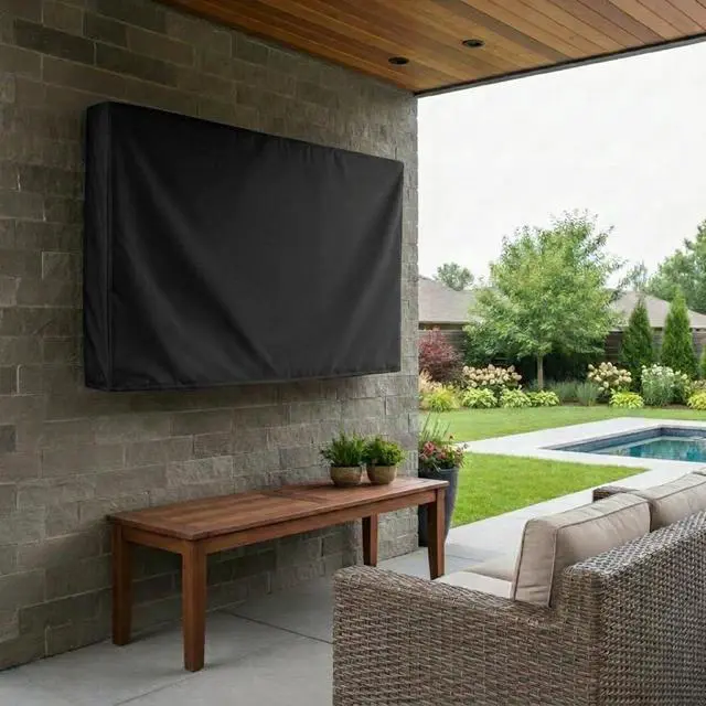 Alt view image 2 of 7 - Outdoor TV Cover - Panther Series - Universal Weatherproof Protector for 50-52 Inch TV - Fits Most Mounts & Brackets