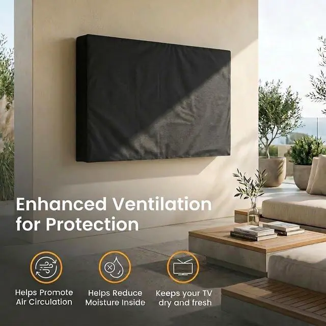Alt view image 3 of 7 - Outdoor TV Cover - Panther Series - Universal Weatherproof Protector for 50-52 Inch TV - Fits Most Mounts & Brackets