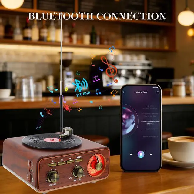 Alt view image 4 of 7 - Retro Bluetooth AM FM SW Radio, Portable Rechargeable Vintage Radio | Wireless Radio Speaker with USB, TF Card & AUX Input, Classic Wooden Design for Home Kitchen Office Gifts for Seniors