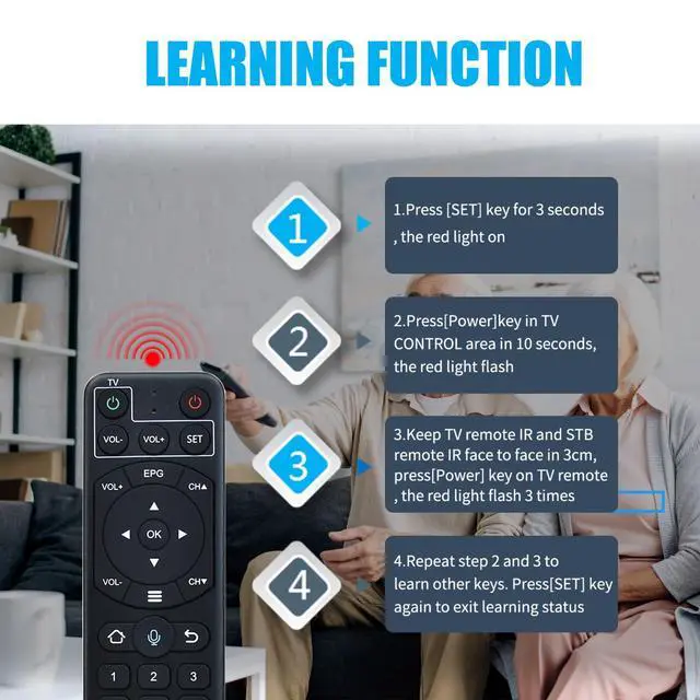 Alt view image 6 of 7 - V2 Pro Voice Remote Compatible with vSeeBox V1 / V2 / Elite/Max | Replacement for vSeeBox V2Pro Remote, Perfect for OctaStream Elite Max Latest Technology Android TV Box 2023