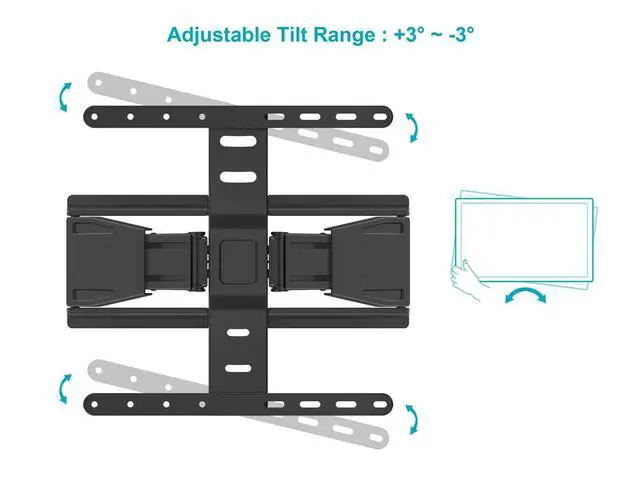 Alt view image 2 of 6 - Ultra-Slim Full-Motion Articulating TV Wall Mount Bracket - For 40" ~ 75" TVs Max Weight 66lbs VESA Up to 200x200 Concrete & Brick Compatible, Black