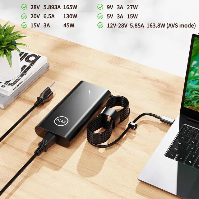Alt view image 6 of 7 - 165W 28V 5.893A USB C AC Laptop Charger Compatible with Dell Precision 5680 5690 Pro Max 16 Plus 16 Premium Pro Max 18 Plus MB18250 HA165PM210 DA165PM210 Power Supply Adapter