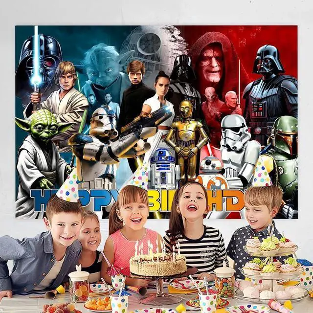 Alt view image 2 of 4 - Wall Decor Backdrop for Star of Wars Themed Birthday Decorations, Star of Wars Themed Banner for Kids Birthday Party Supplies (5x3ft)