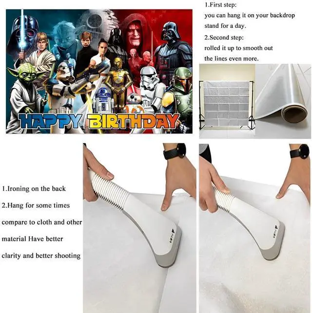 Alt view image 4 of 4 - Wall Decor Backdrop for Star of Wars Themed Birthday Decorations, Star of Wars Themed Banner for Kids Birthday Party Supplies (5x3ft)