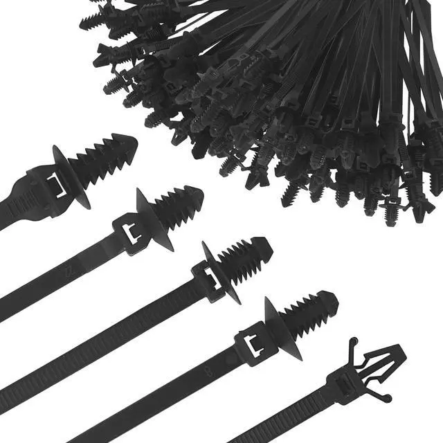 Alt view image 7 of 7 - Push Mount Cable Ties Nylon Push Mount Zip Ties, 5-Types, 100 Pcs | Self Locking Wire Harness Clips, Heavy Duty Automotive Wire Clips Snap in Cable Zip Ties Fastener Car Mount Wire Ties