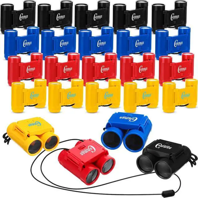 Main image of 24 Pcs Toy Binoculars for Kids with Neck String, 3.74x2.56'' Novelty Binoculars Bulk for Age 3-12 Years Bird Watching, Camping Party Favor for Safari, Jungle, Explorer, Themed Birthday Party