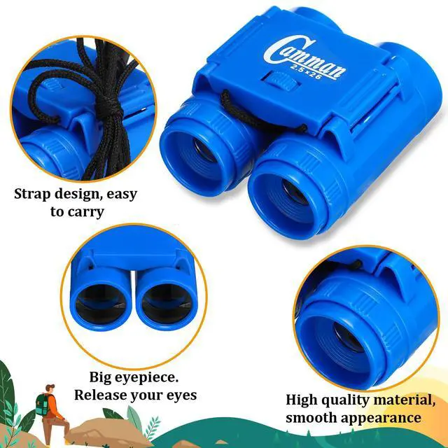 Alt view image 4 of 6 - 24 Pcs Toy Binoculars for Kids with Neck String, 3.74x2.56'' Novelty Binoculars Bulk for Age 3-12 Years Bird Watching, Camping Party Favor for Safari, Jungle, Explorer, Themed Birthday Party