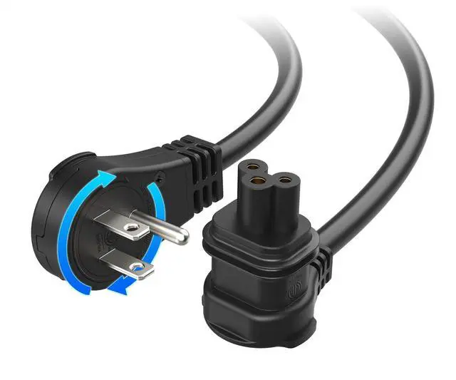 Main image of Replacement Power Cable for Starlink WiFi Router Gen2, 6ft | Flat Plug, 360° Rotating Plug, 1.8m, for Starlink Router V2, 3 Prong Power Cord for Starlink Router V2