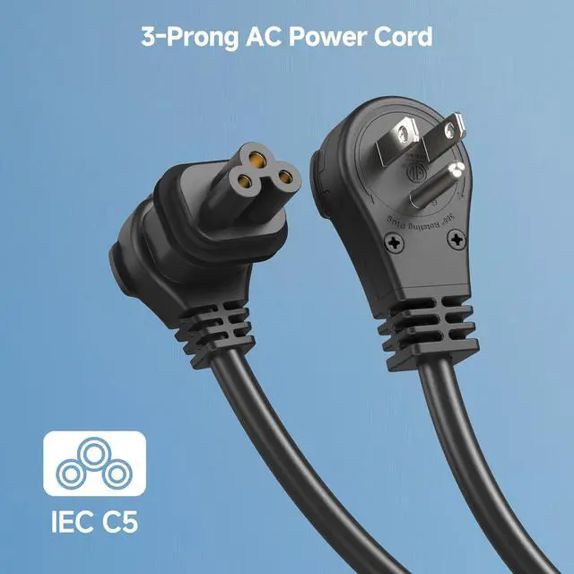 Alt view image 4 of 7 - Replacement Power Cable for Starlink WiFi Router Gen2, 6ft | Flat Plug, 360° Rotating Plug, 1.8m, for Starlink Router V2, 3 Prong Power Cord for Starlink Router V2