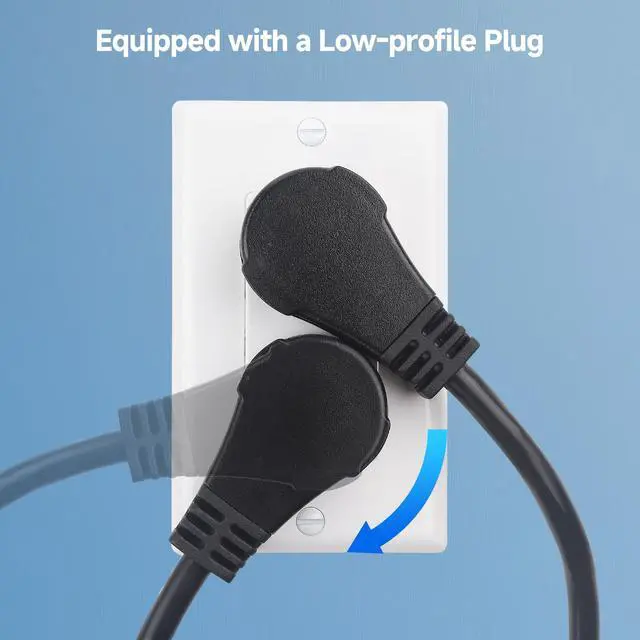Alt view image 7 of 7 - Replacement Power Cable for Starlink WiFi Router Gen2, 6ft | Flat Plug, 360° Rotating Plug, 1.8m, for Starlink Router V2, 3 Prong Power Cord for Starlink Router V2