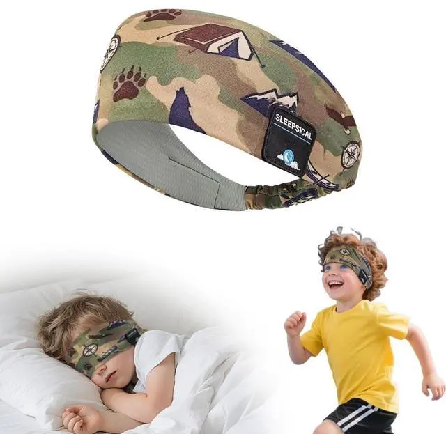 Main image of Kids Bluetooth 5.4 Headband Headphones, Adjustable Toddler Sports Headband Earphones with Mic, Soft Wireless Sleep Headphones for Baby Kids Travel Plane School Tablet Workout(Green)
