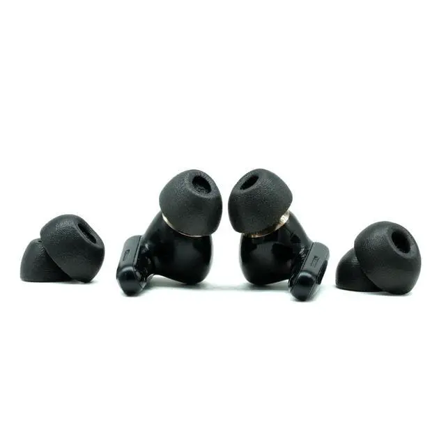 Alt view image 3 of 7 - TWo-220-C Memory Foam Replacement Earbud Tips, Black, Medium | 3 Pairs, for Technics EAH-AZ100, Denon PerL Pro, Soundcore, CMF & More, Ultimate Comfort, Secure Fit, Noise Isolation